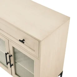 Light Wood Fluted Glass Doors Sideboard-Kirkland's Home Sale