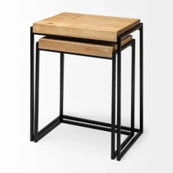 Light Wood Nesting Accent Tables, Set Of 2-Kirkland's Home Best Sale