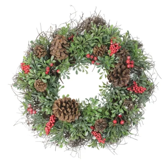 Lightly Frosted Cedar And Red Berry Wreath-Kirkland's Home Fashion