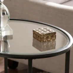 Lila Glass And Metal Oval Accent Table-Kirkland's Home Discount