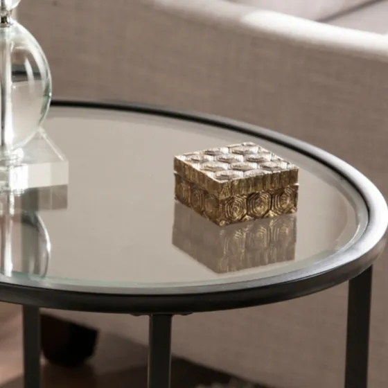 Lila Glass And Metal Oval Accent Table-Kirkland's Home Discount