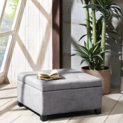 Lila Tufted Charcoal Storage Ottoman-Kirkland's Home Cheap
