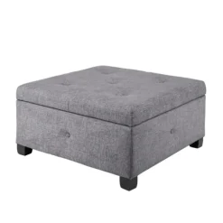 Lila Tufted Charcoal Storage Ottoman-Kirkland's Home Cheap