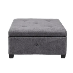 Lila Tufted Charcoal Storage Ottoman-Kirkland's Home Cheap