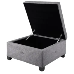 Lila Tufted Charcoal Storage Ottoman-Kirkland's Home Cheap