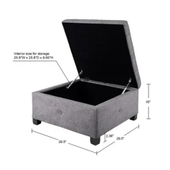 Lila Tufted Charcoal Storage Ottoman-Kirkland's Home Cheap