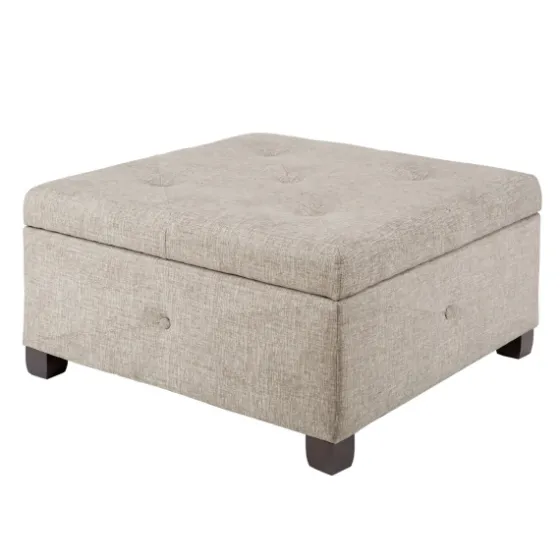 Lila Tufted Sand Storage Ottoman-Kirkland's Home Shop