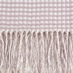 Lilac And White Waffle Knit Fringe Throw-Kirkland's Home Cheap