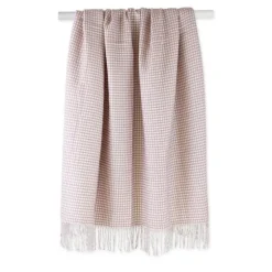 Lilac And White Waffle Knit Fringe Throw-Kirkland's Home Cheap