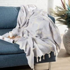 Lilac Honeycomb Cotton Throw-Kirkland's Home Hot