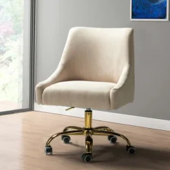 Lili Cream Golden Office Chair-Kirkland's Home Hot