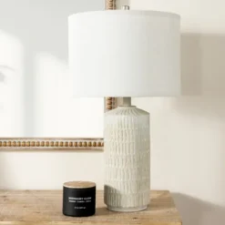 Line Textured Whitewash Table Lamp-Kirkland's Home Cheap
