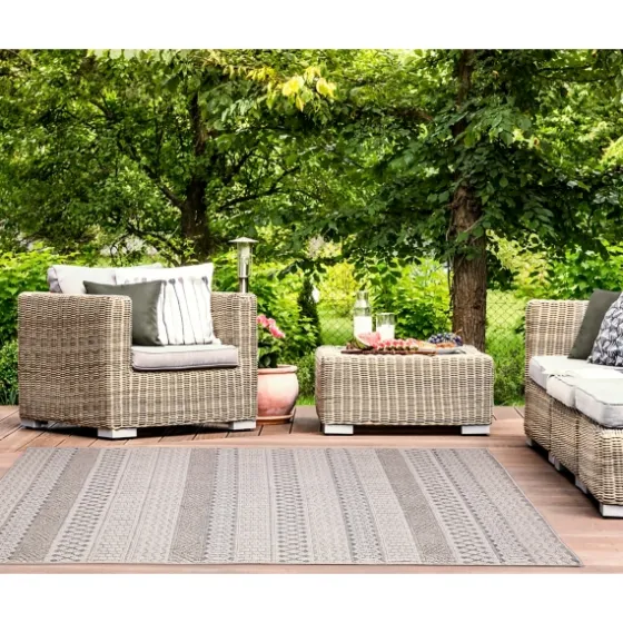 Linear Sundry Outdoor Area Rug, 6X9-Kirkland's Home Store