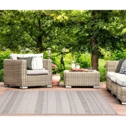 Linear Sundry Outdoor Area Rug, 5X7-Kirkland's Home Hot