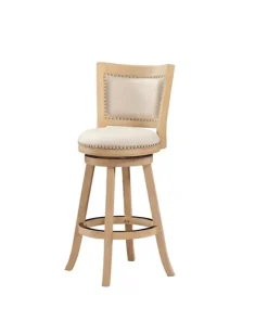 Linen And Driftwood Nailhead Swivel Bar Stool-Kirkland's Home Sale