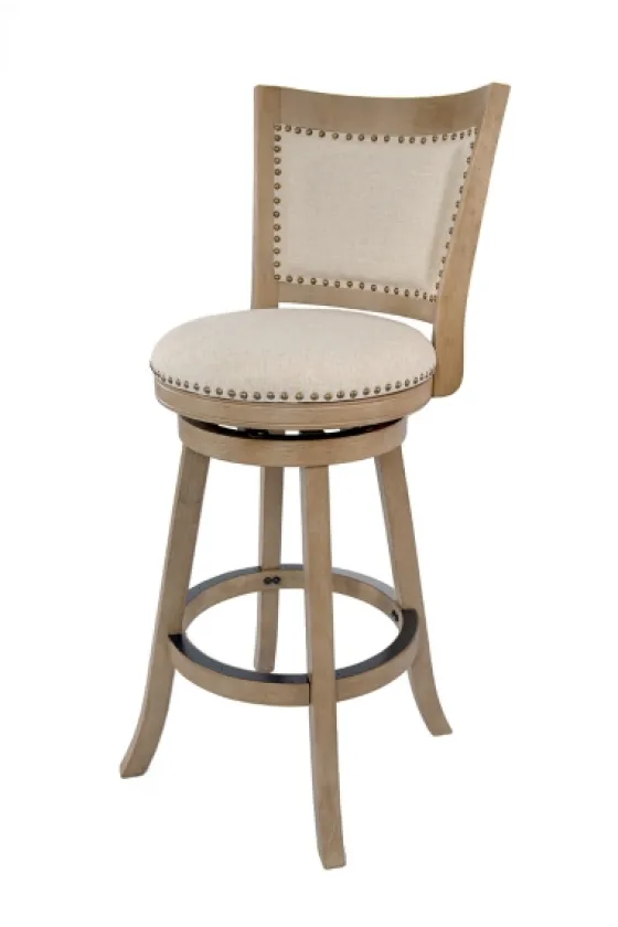 Linen And Driftwood Nailhead Swivel Bar Stool-Kirkland's Home Sale