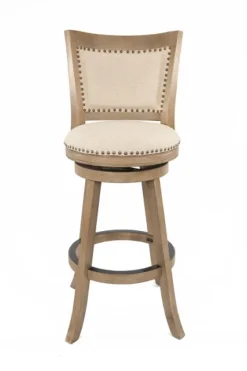 Linen And Driftwood Nailhead Swivel Bar Stool-Kirkland's Home Sale