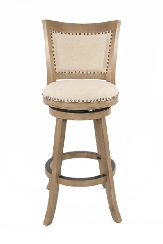 Linen And Driftwood Nailhead Swivel Bar Stool-Kirkland's Home Sale