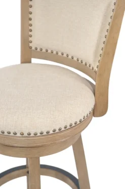 Linen And Driftwood Nailhead Swivel Bar Stool-Kirkland's Home Sale