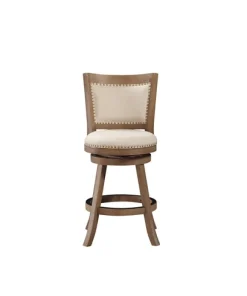 Linen And Driftwood Nailhead Swivel Counter Stool-Kirkland's Home Store