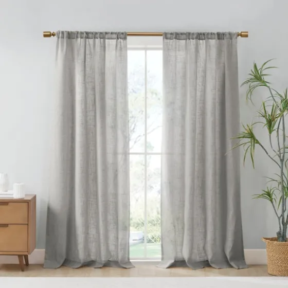 Linen Blend Curtain Panel Set, 84 In-Kirkland's Home Fashion