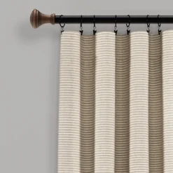 Linen Button And Stripe Curtain Panel Set, 95 In.-Kirkland's Home Clearance