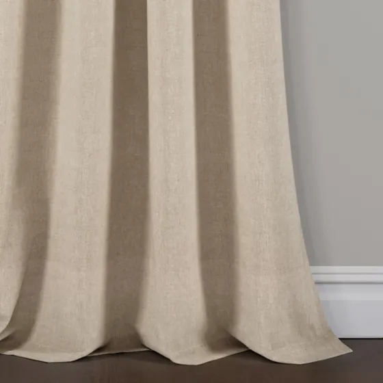 Linen Button And Stripe Curtain Panel Set, 95 In.-Kirkland's Home Clearance