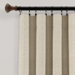 Linen Button And Stripe Curtain Panel Set, 84 In.-Kirkland's Home New