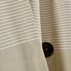 Linen Button And Stripe Curtain Panel Set, 84 In.-Kirkland's Home New