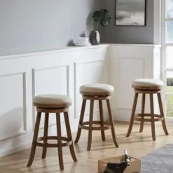 Linen Driftwood Finish Swivel Bar Stool-Kirkland's Home Store