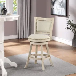 Linen Nailhead Trim Counter Stool, 38 In.-Kirkland's Home Outlet