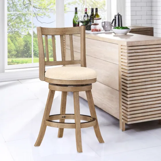 Linen Slat Back Swivel Counter Stool-Kirkland's Home Cheap
