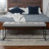 Linen Tufted Bench With Metal Base-Kirkland's Home Sale