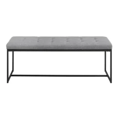 Linen Tufted Bench With Metal Base-Kirkland's Home Sale