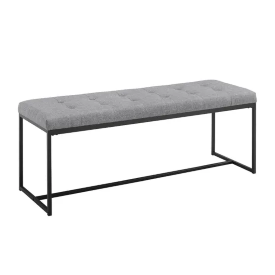 Linen Tufted Bench With Metal Base-Kirkland's Home Sale
