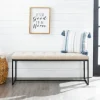 Linen Tufted Bench With Metal Base-Kirkland's Home Fashion