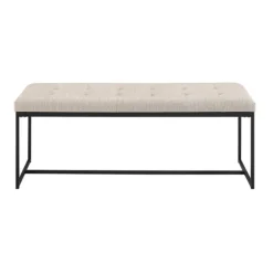 Linen Tufted Bench With Metal Base-Kirkland's Home Fashion