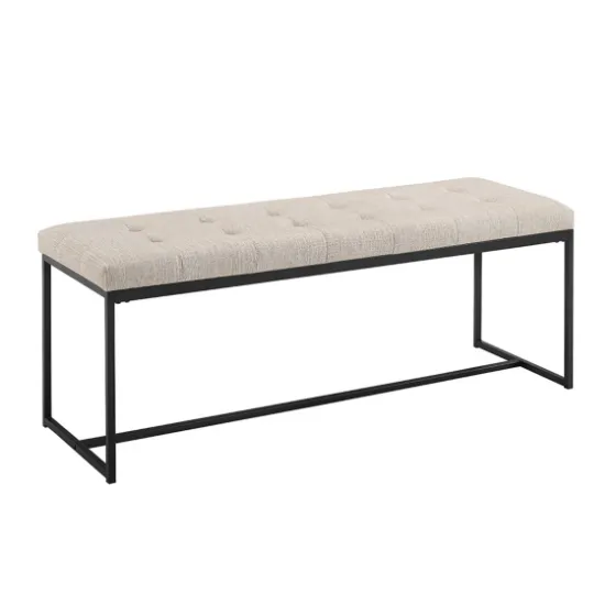 Linen Tufted Bench With Metal Base-Kirkland's Home Fashion