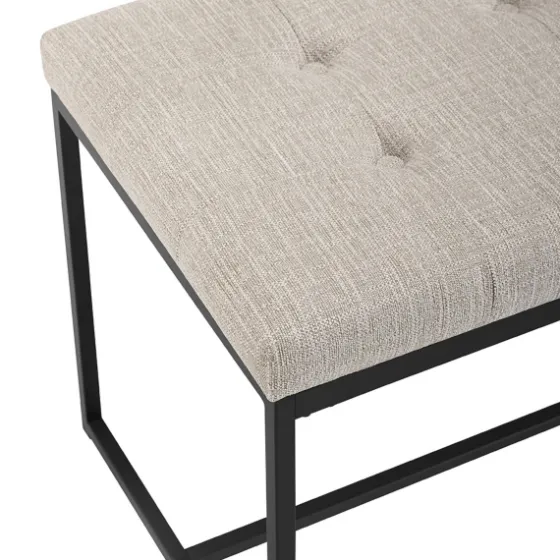 Linen Tufted Bench With Metal Base-Kirkland's Home Fashion