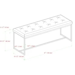 Linen Tufted Bench With Metal Base-Kirkland's Home Fashion