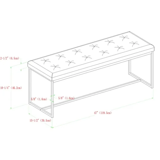 Linen Tufted Bench With Metal Base-Kirkland's Home Fashion