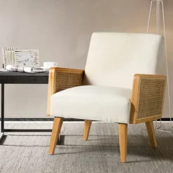 Linen Upholstered Accent Chair-Kirkland's Home Best Sale