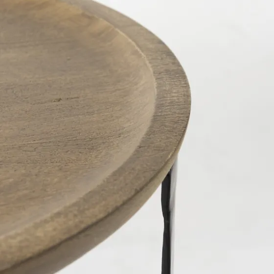 Lipped Mango Wood Nesting Accent Tables, Set Of 2-Kirkland's Home Flash Sale