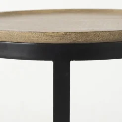Lipped Mango Wood Nesting Accent Tables, Set Of 2-Kirkland's Home Flash Sale