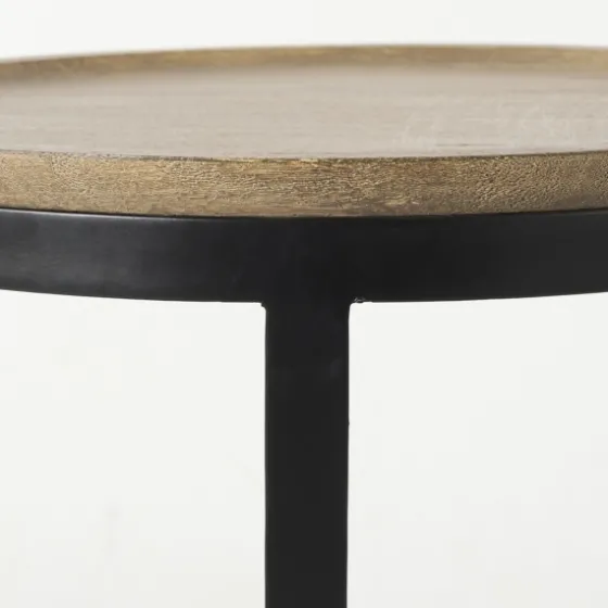 Lipped Mango Wood Nesting Accent Tables, Set Of 2-Kirkland's Home Flash Sale
