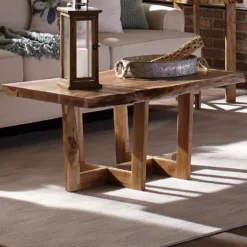 Live Edge Coffee Table With Crossed Legs, 42 In.-Kirkland's Home Store