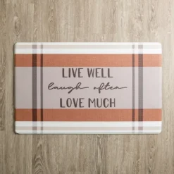 Live, Laugh, Love Plaid Kitchen Mat-Kirkland's Home Fashion