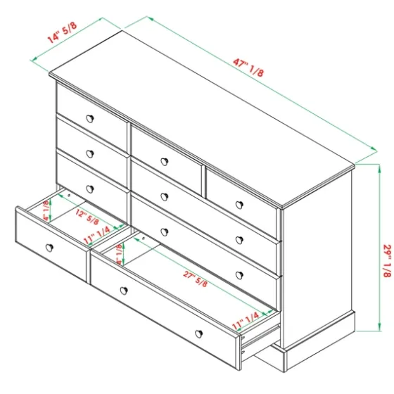Lola Cottage Frame Nine-Drawer Dresser-Kirkland's Home Outlet