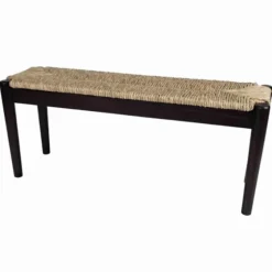 Lola Seagrass And Wood Bench-Kirkland's Home Store