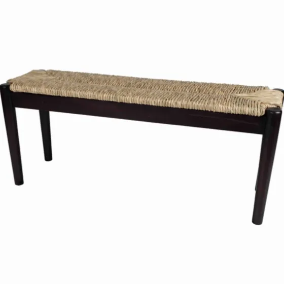 Lola Seagrass And Wood Bench-Kirkland's Home Store